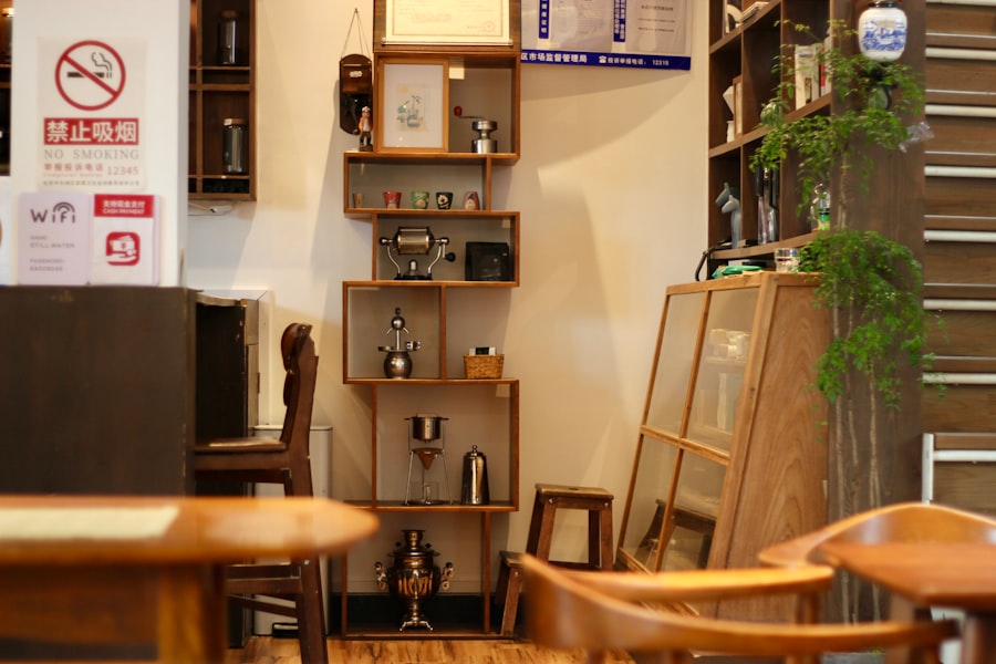 Photo wooden shelves